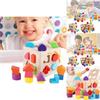 Colorful Aa Geometry Shape Matching Toy Set Wooden Building Blocks For Babies And Toddlers