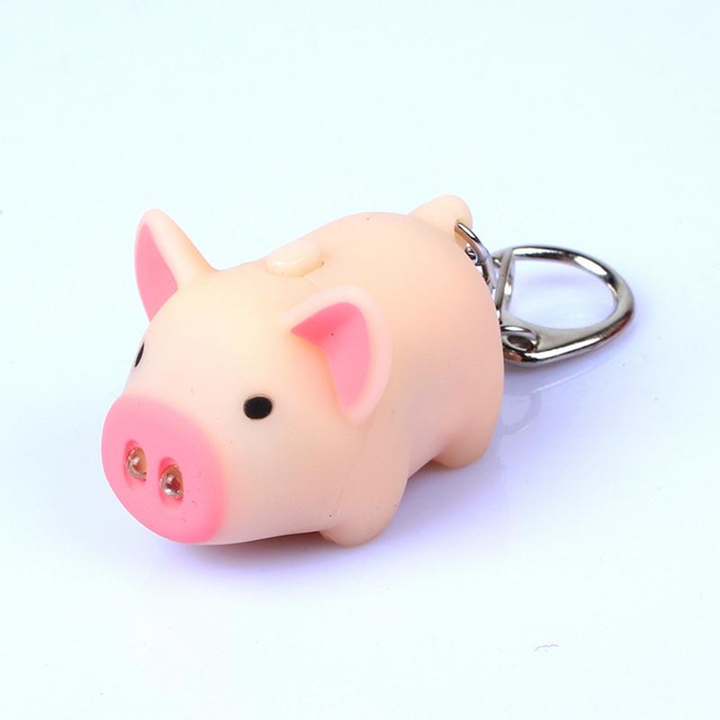 

Cute Pig Style Keychain Led Light Sound Key Chain Keyring Car Bag Pendant Decoration Gift A1