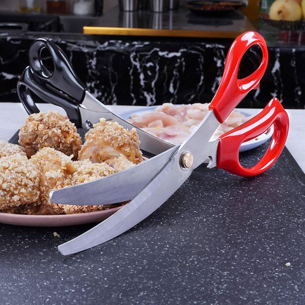 Herb Multipurpose Cooking Heavy Duty Stainless Steel Food Shears Clip Kitchen Scissors BBQ Tongs