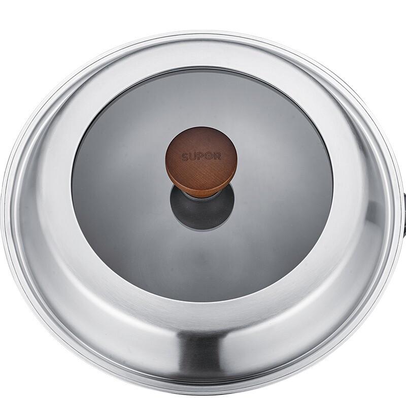 SUPOR CC30AA2 Stainless Steel Non-Stick Wok, 30cm