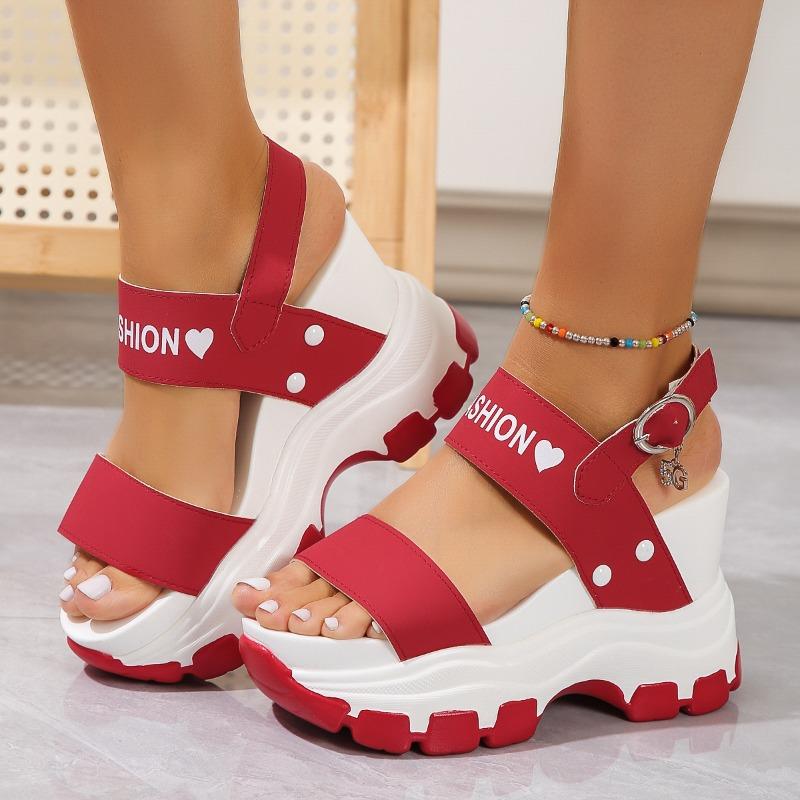 Mode Übergröße Trifle Plateau High Heel Damen Sommer Mode Alleskönner Erhöhte Athleisure Sandalen
