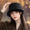 Simple Plush Thickened Fisherman Hat for Women In Autumn and Winter Casual Versatile Plush Hat Showing Face Small Windproof and Warm Basin Hat