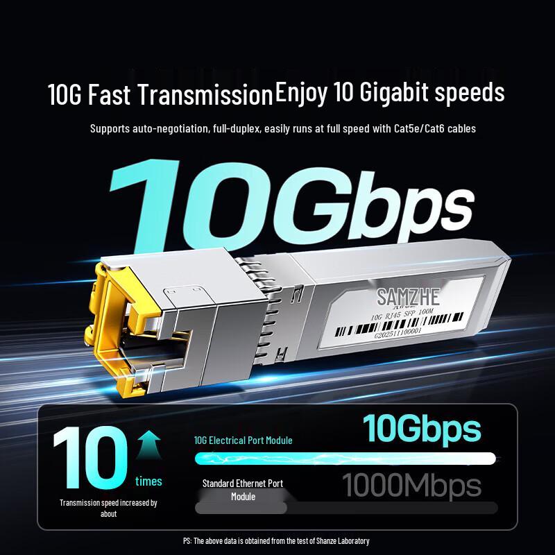 Shanze SFP+ 10 Gigabit Fiber To RJ45 Electrical Module