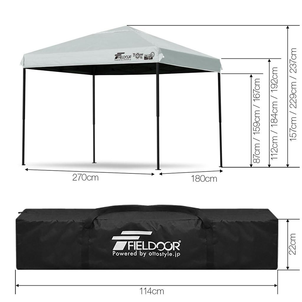 FIELDOOR Tarpzelt G03 Stahlgestell Verstärkte Version Belüftung Hohe Wasserdichtigkeit Silberbeschichtung UV-Schutz Wärmeisolierung x [Komplett