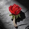 Diamond-studded Rose Flower Brooch, Formal Suit Pin, Rhinestone Jewelry, Cross-border in Stock, Rose Flower Brooch