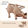 New Diamond Faced Women's Latin Dance Shoes Fashion Wedding Ball Soft Bottom Salsa Ruma Dance Heel Height 7CM