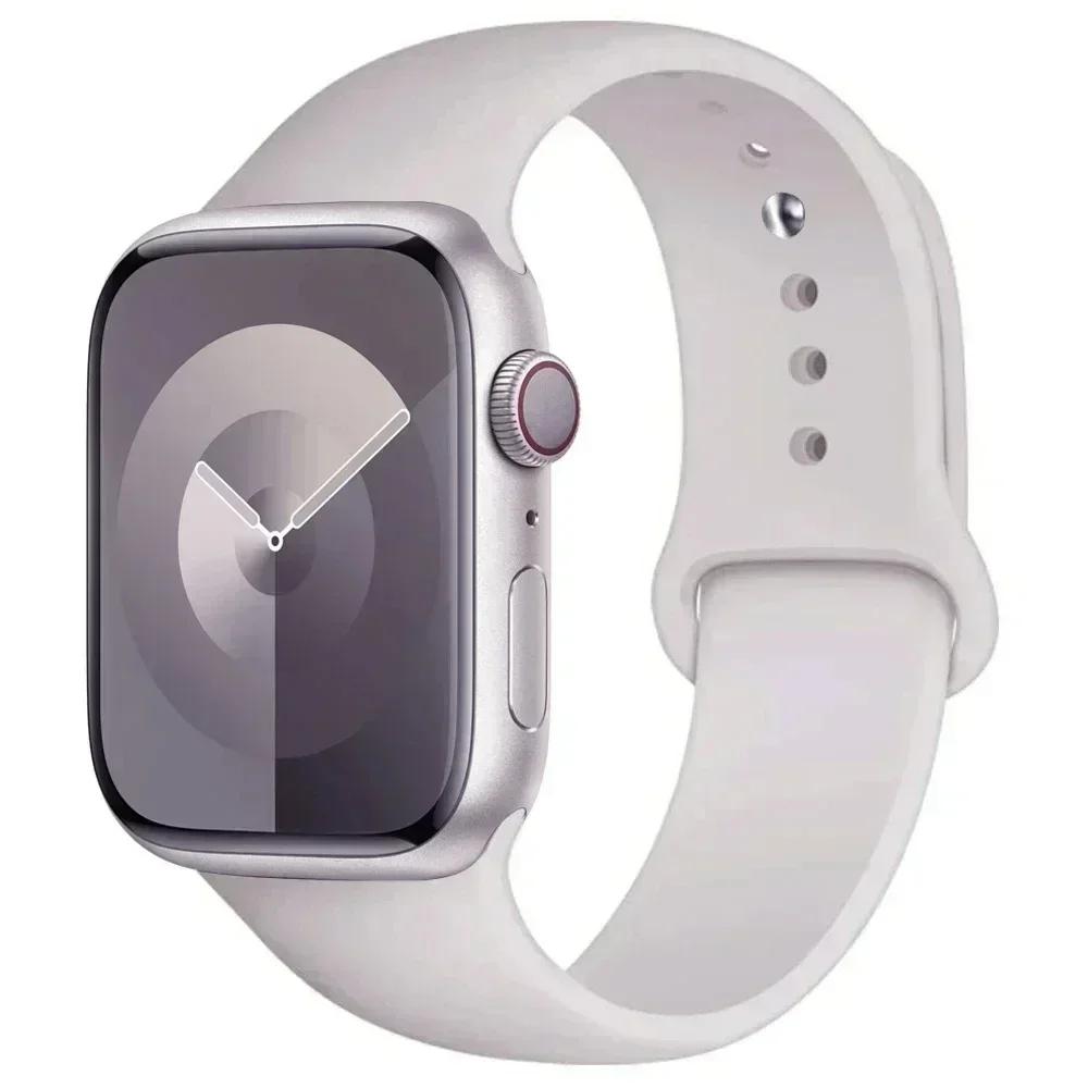 Silicone Band For Apple Watch straps 45mm 44mm 40mm 41mm 42mm-46mm sport bracelet iwatch series 8 7 6 5 4 3 SE 9 10 Ultra 2 49mm