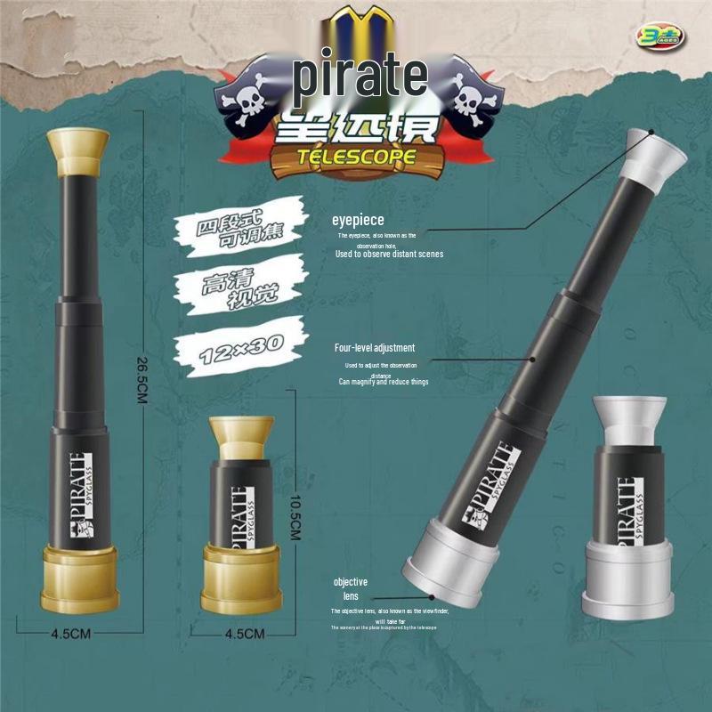 Children's Pirate Telescope: Creative Educational Monocular & Binocular Toy Set