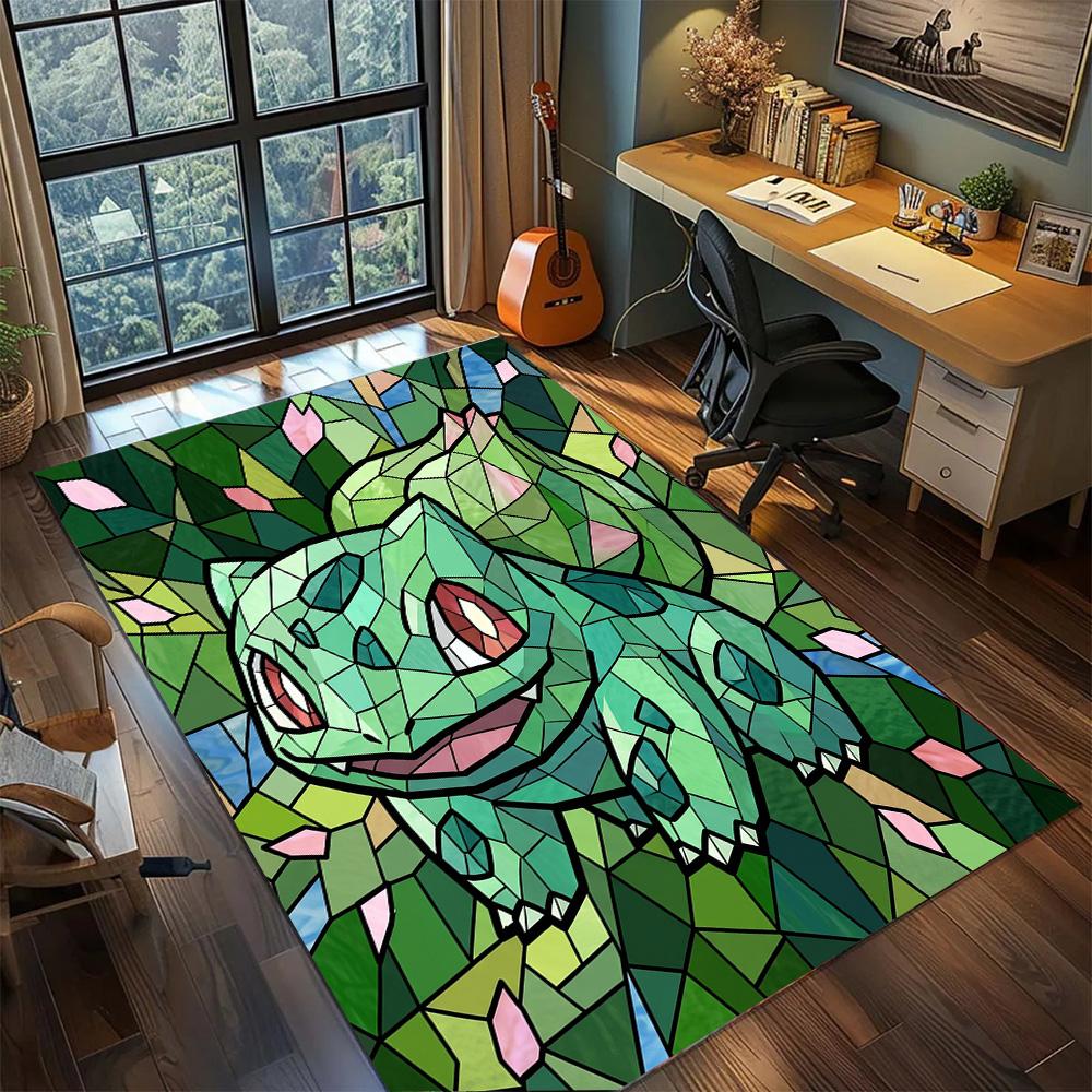 Bulbasaur Home Decor Large Area Floor Mat Non Slip Washable Rug Carpet Gamer Bedroom Use.-TING