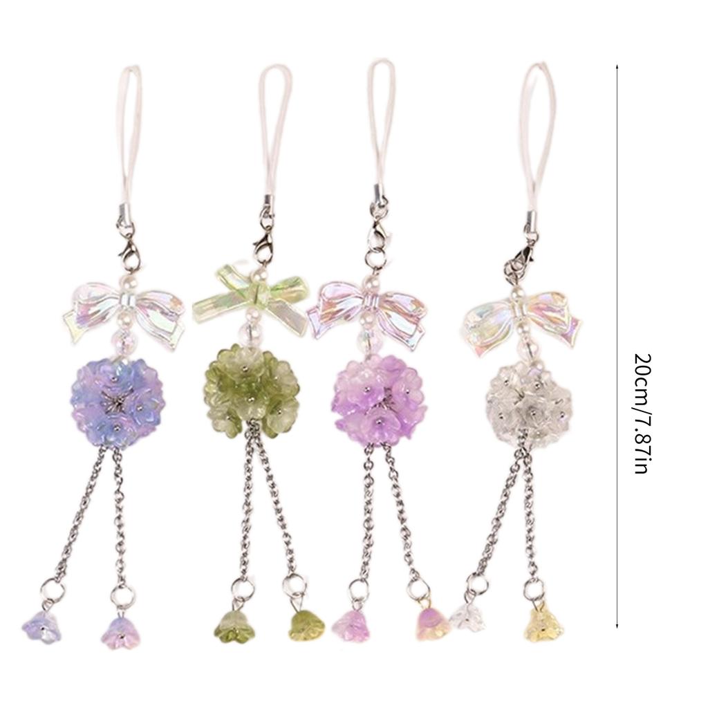 Fashionable Flower Cellphone Charm Butterfly Phone Chain Keyring Accessory Personalized Decoration for Women and Girls