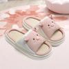 Fashion Linen Platform Slippers Women Home Cute Animal Cartoon Designer Shoes Girls Flats Fashion House Casual Footwear Elegant Big Size