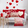 Valentine's Day Couple Love Sofa Pillow Cover Home Decoration Pillow Cover Linen Printed Cushion Cover