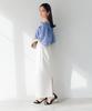 Yours Ruffle Voluminous Blouse BFXU1801 Medium Blue Off-the-Shoulder Women's