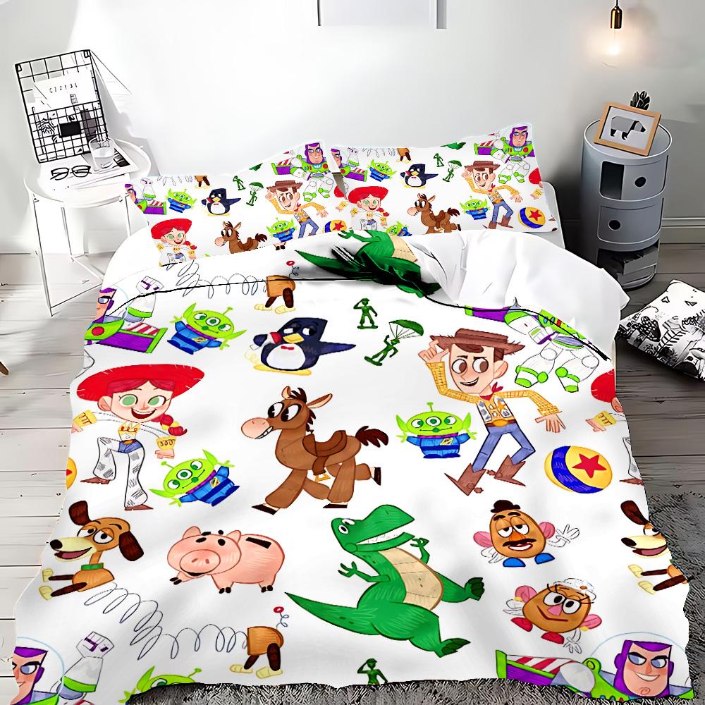 Hot Toy Story Duvet Cover Pillowcase Cartoon Buzz Lightyear Bedding Set Adult Boy Girl Bedroom Decoration Children Gift Single