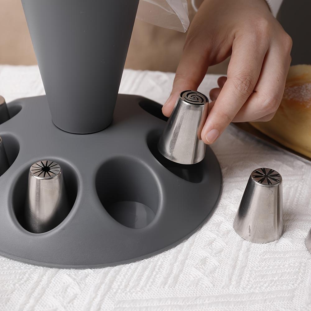 8 Slots Piping Bag Stand with Base Pastry Bags Holder Household Cake Decorating Tip Rack  Bakery