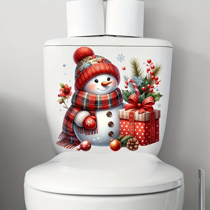 1pc Realistic -like Winter Snowman Sticker - Matte PVC Self-Lit-like (No /) Irregular Shape for Toilet/Wall/Window - Christmas
