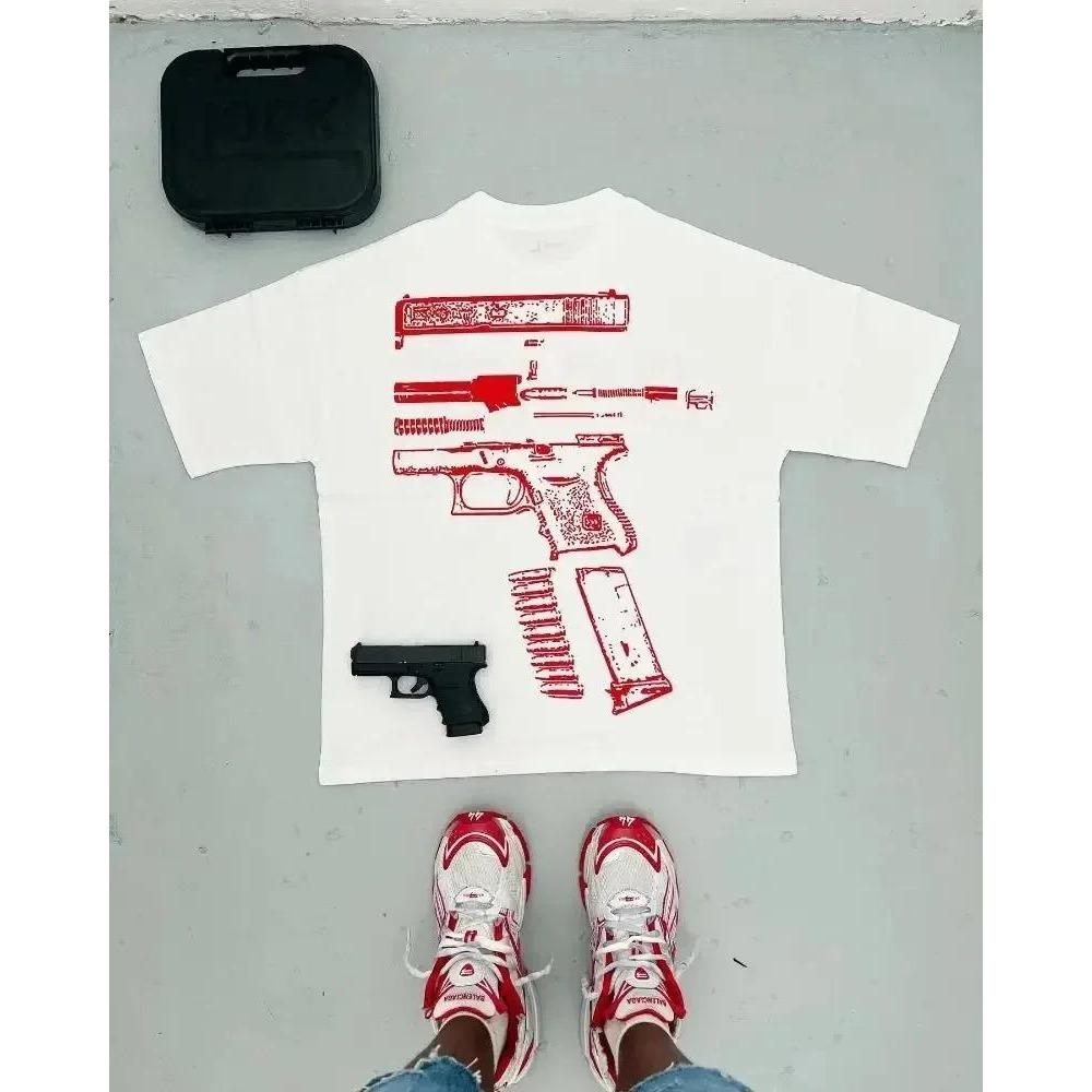 Pánská trička Y2K tričko Harajuku Hip Hop in We Trust grafický potisk kulatý výstřih bavlna oversized tričko gotické topy s krátkým rukávem