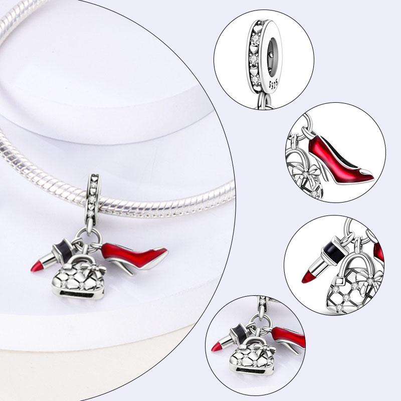 New Copper Plated Red Charms Beads Coffee Cherry Charm Pendant Fit Original Bracelet Diy Women Jewelry Accessories