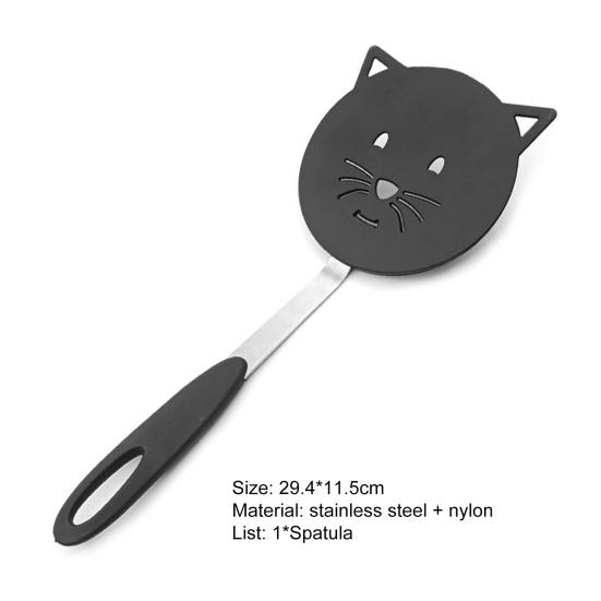 Cats Frying Spatula Heat Resistant Non-stick Stainless Steel Nylon Anti-slip Multifunctional