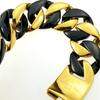 32mm Breite Bling Massiv 316L Edelstahl Gold & Schwarz Hip Hop Armband Designer Charms