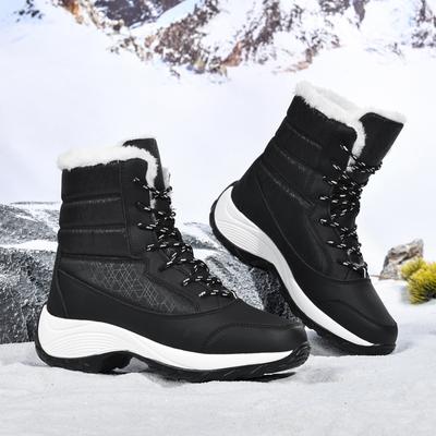 Stivali da Donna Impermeabili con Tacco Stivali Invernali con Plateau Stivaletti alla Caviglia Mantieni Caldo Scarpe da Neve Peluche Outdoor Stivali Corti