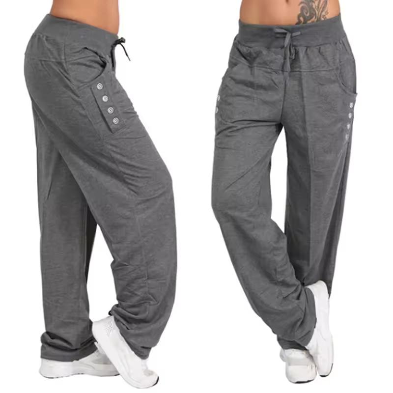 Schnürhose Lässige Weite Straight-Leg Hose Lässige Hose Damenhose Übergröße Damenleggings