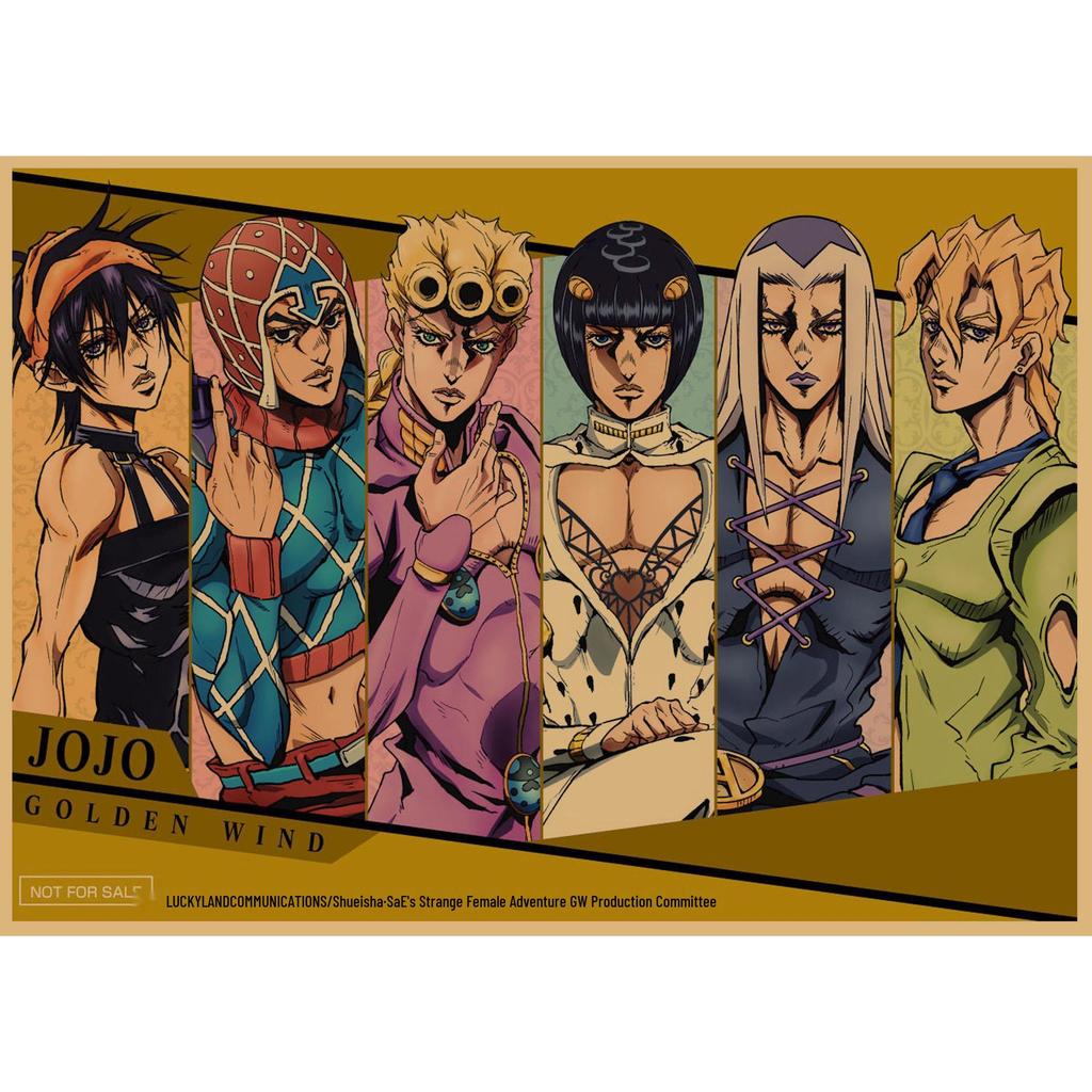 JoJo's Bizarre Adventure Retro Kraftpapier Poster - Japanische Anime Dekoration für Bar, Restaurant oder Café.