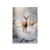 Modern Minimalist Farmhouse Elk  Snowman HD Canvas Wall Art  Holiday Vibes Poster for Bedroom  Living Room Decor