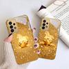 The shining golden pony For Samsung A 01 52S A04 A05S A10 A12 A13 22 23 24 36 42 M02 Note 10 20Ultra 8 9 Golden glass phone case
