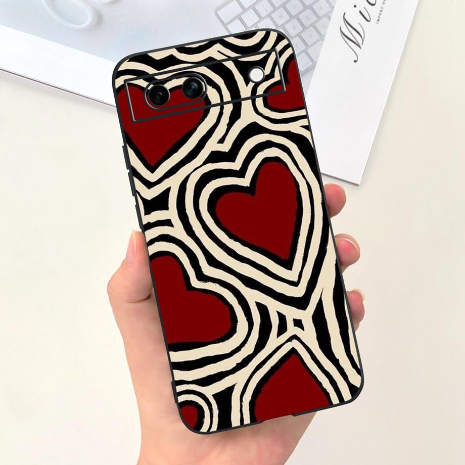 For Google Pixel 8A 6 6A 7 Case Luxury Black Soft Silicone TPU Bumper Phone Cover for Google 6a Pixel8a Capa