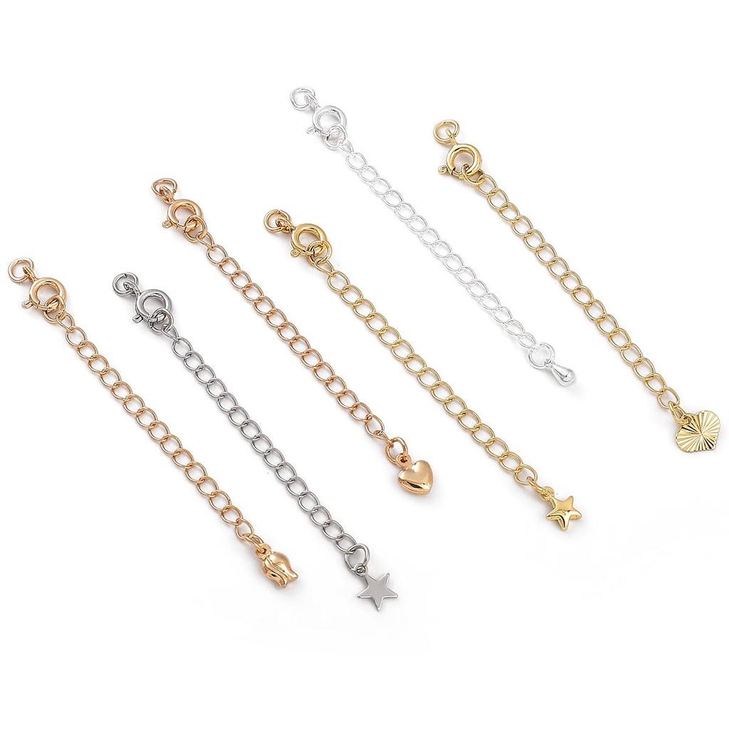 Copper Clad Iron Round Buckle Tail Chain For DIY Jewelry Making Craft Accessories