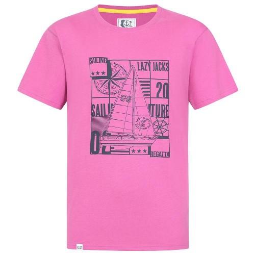 Lazy Jacks Mens Sailboat Cotton T-Shirt