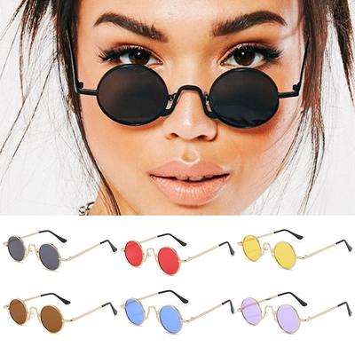 Punk Circle Shades Colorful Eyewear Small Round Sunglasses  for Party/Beach/Travel/Streetwear