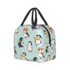 Pinguine Eislaufen Druck Brotdose Niedliches Tier Isolierte Brotdosen Wasserdichte Lunchtasche Wiederverwendbare Lunch-Tragetasche Für Büro Picknick