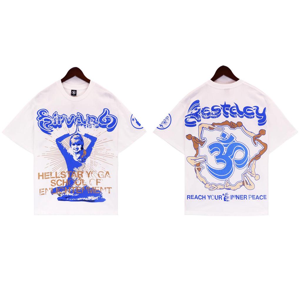 Hellstar Print Retro American Logo Hooded Sweatshirt