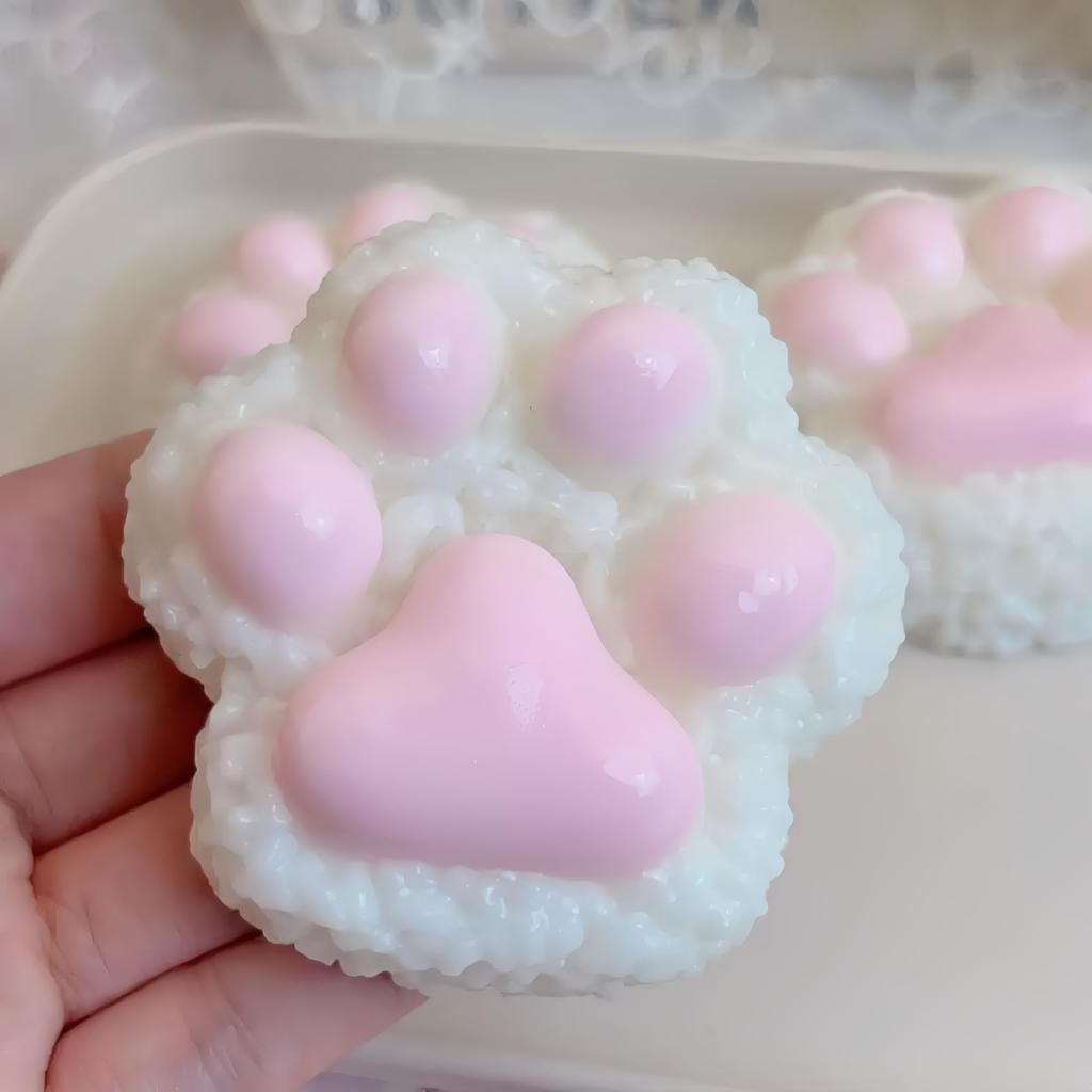 Squeeze Rice Ball Paw Print Bouncy Texture Watery and Stress Relief Relaxing Squeeze Durable Suitable for Children and Gift Toy, Shape, [New Feel!