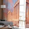 Cortina Voile Rosa Pôr do Sol Parthenon Para Sala de Estar Quarto Cortinas Voile Para Janela Cortinas de Organza Cortinas de Tule Para Festa