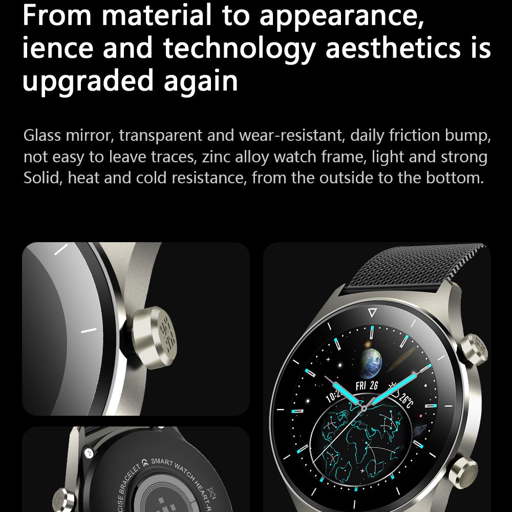 JHDDPH3 Reloj Inteligente Smart Watch Pulsera de Fitness 1.3 Pulgadas  Pantalla Redonda Hombres y Mujeres Deportes Moda Multifuncional Relojes  portátiles Pulsera Actividad (Color : B) - PREYCA
