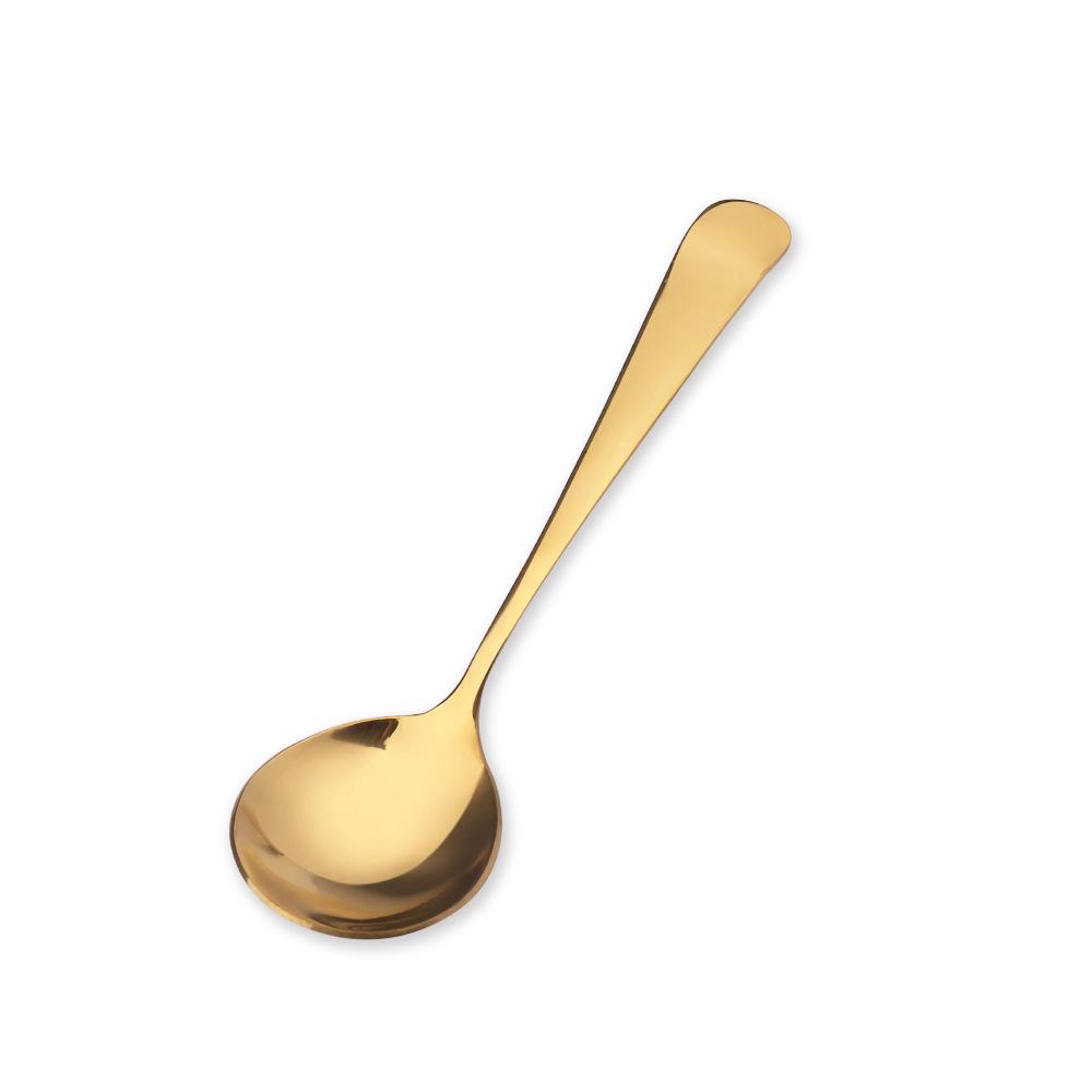 HANYANG 304 Big Head Round Spoon Creative Coffee Dessert Spoon Mix Rice Spoon