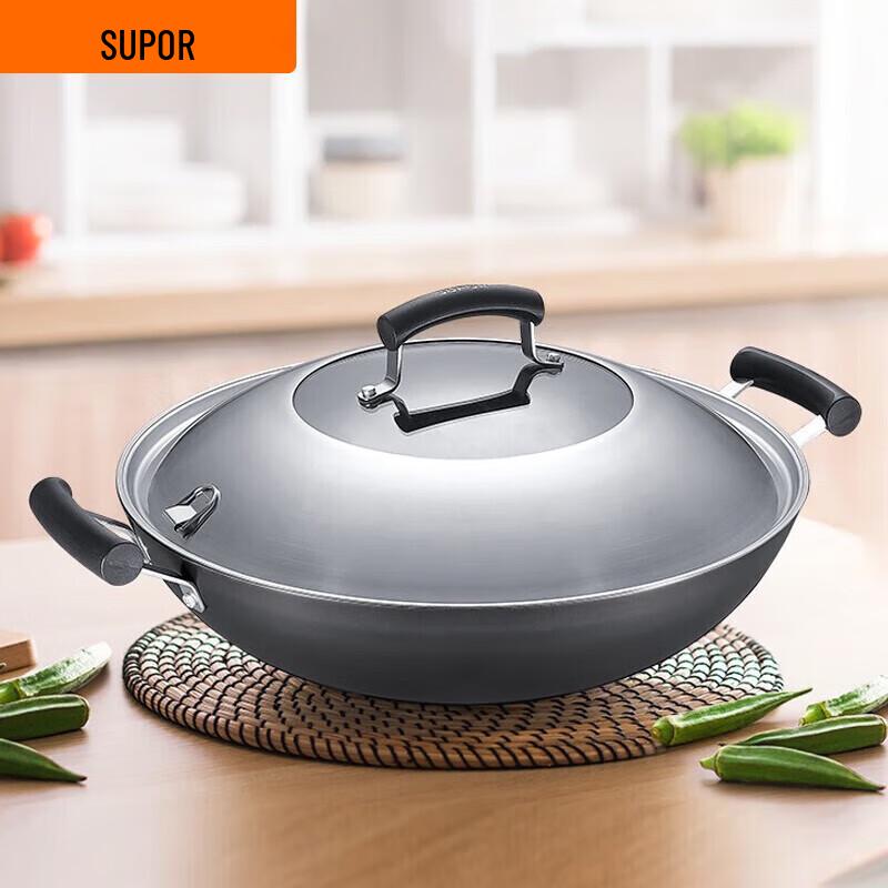 Supor Rust-Proof Cast Iron Wok, 36cm