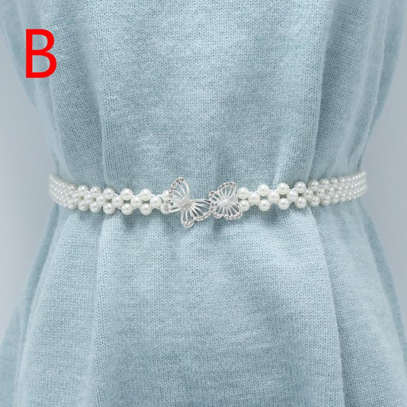 Flower Waist Chain Versatile Waist Belt Pearl Diamond Dress Belt Women Belt Wedding Designer Pearl Female Belt
