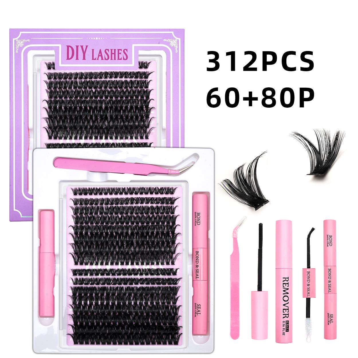

Набор накладных ресниц 320 пучков: Включает Клей, Ремувер, Пинцет и Отдельные ресницы (Варианты 50P, 60P, 80P, 100P) 16-row 4-piece set