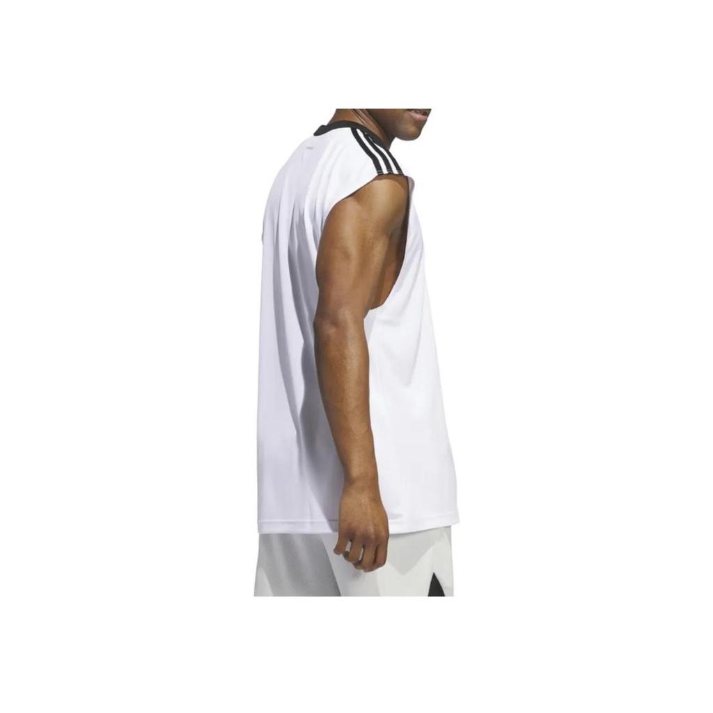 Adidas Casual Crew Neck Sleeveless T-Shirt Men Tops White IN2572
