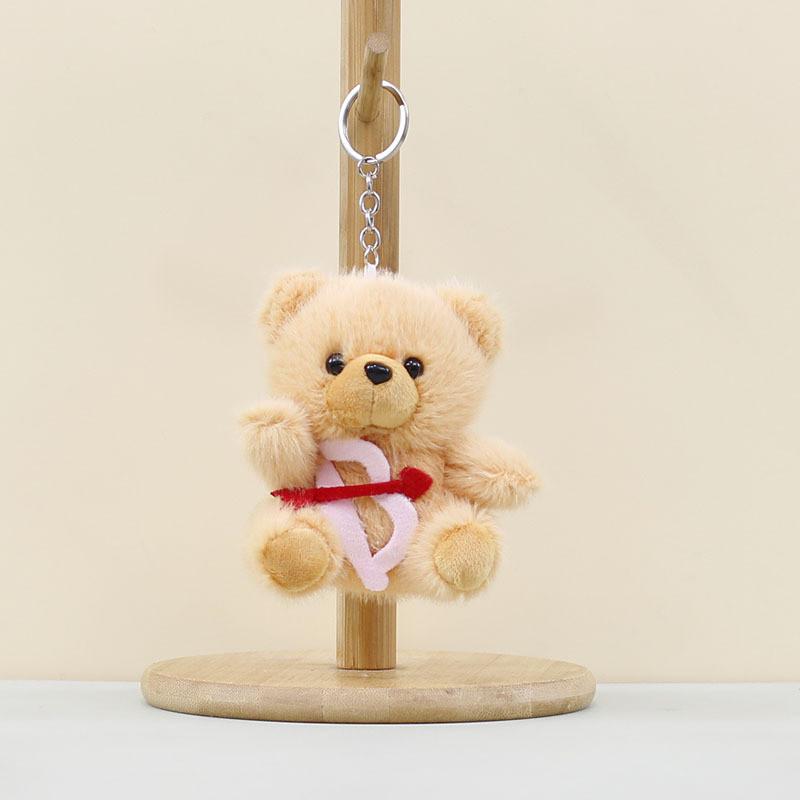 

Bow Arrow Bowknot Teddy Bear Plush Keychain Toy Pendant Bag Decoration Gift Light Brown Arrow