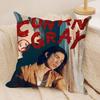 CConan Grays Anime Cushion Cover Silky Short Plush Invisible Zipper Dustproof Sofa Pillow Case For Home Decor