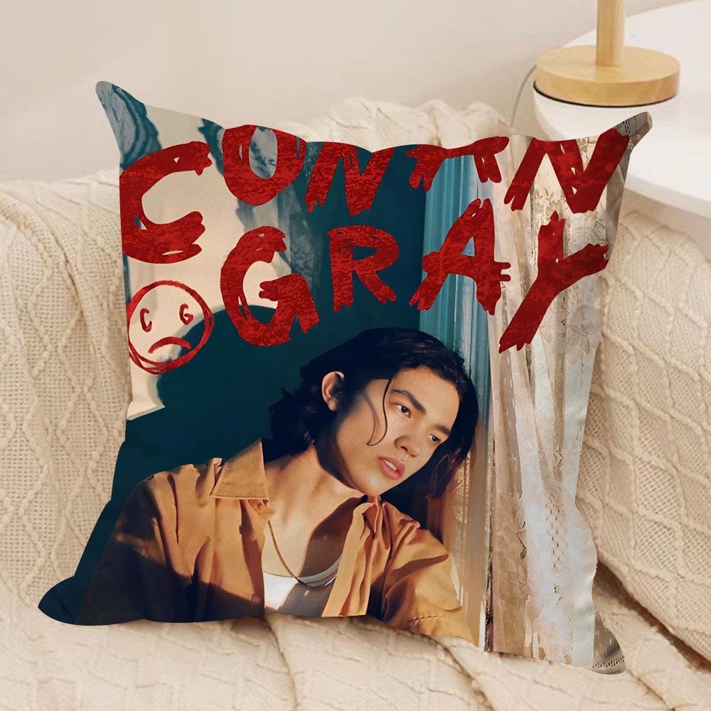 CConan Grays Anime Cushion Cover Silky Short Plush Invisible Zipper Dustproof Sofa Pillow Case For Home Decor