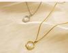 Fashionable Light Luxury Pearl Pendant Necklace with Irregular Circle Design and Durable Colorfast Titanium Steel Chain