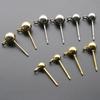20PCS Surgical Stainless Steel 3 4 6 mm Round Ball Earrings Stud Post with Loop Fit Women DIY Earring Jewelry Making Accessories