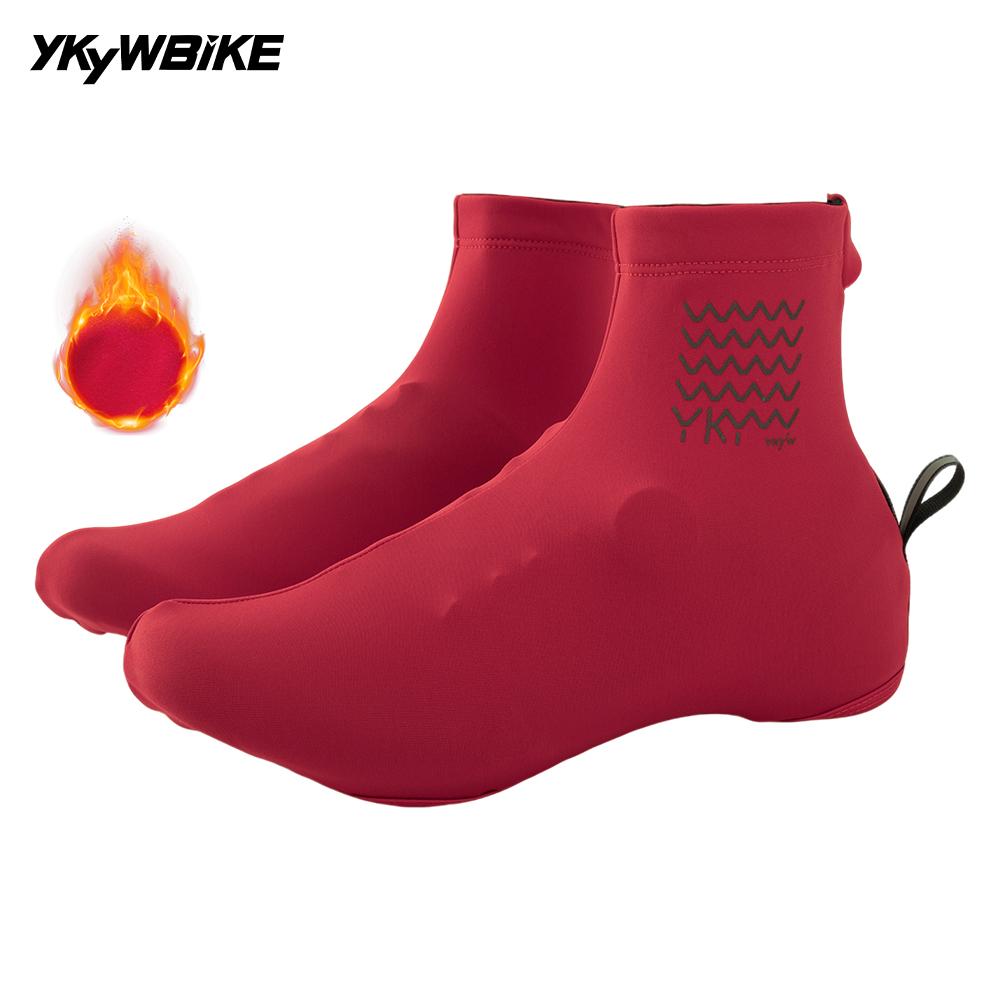 YKYWBIKE 2026 Cycling Shoe Cover Thermal Fleece Road Bike Overshoes Windproof MTB Warm Bicycle Shoes Covers