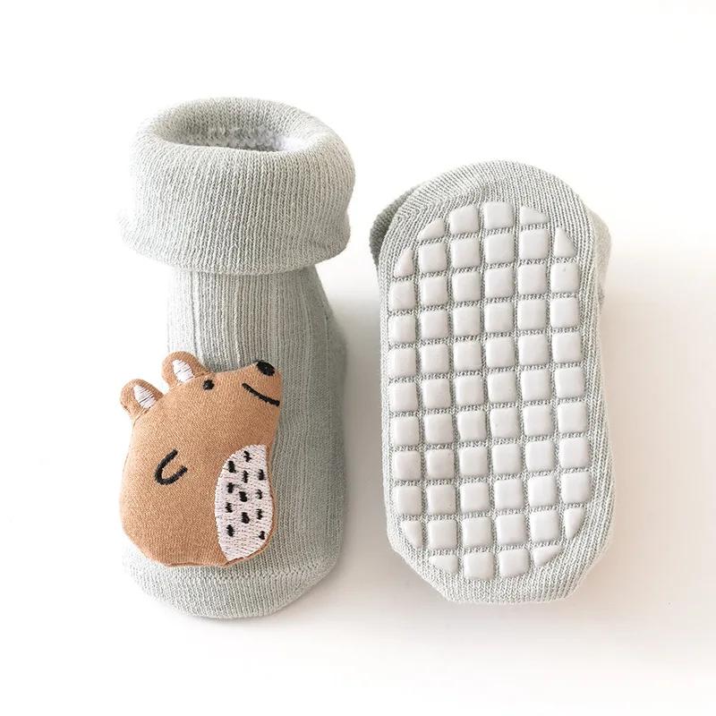 Cute Cartoon Animal Baby Socks for Boy Girl Spring Cotton Bear Duck Anti Slip Sole Newborn Toddler Autumn Socks Accesorio Bebe